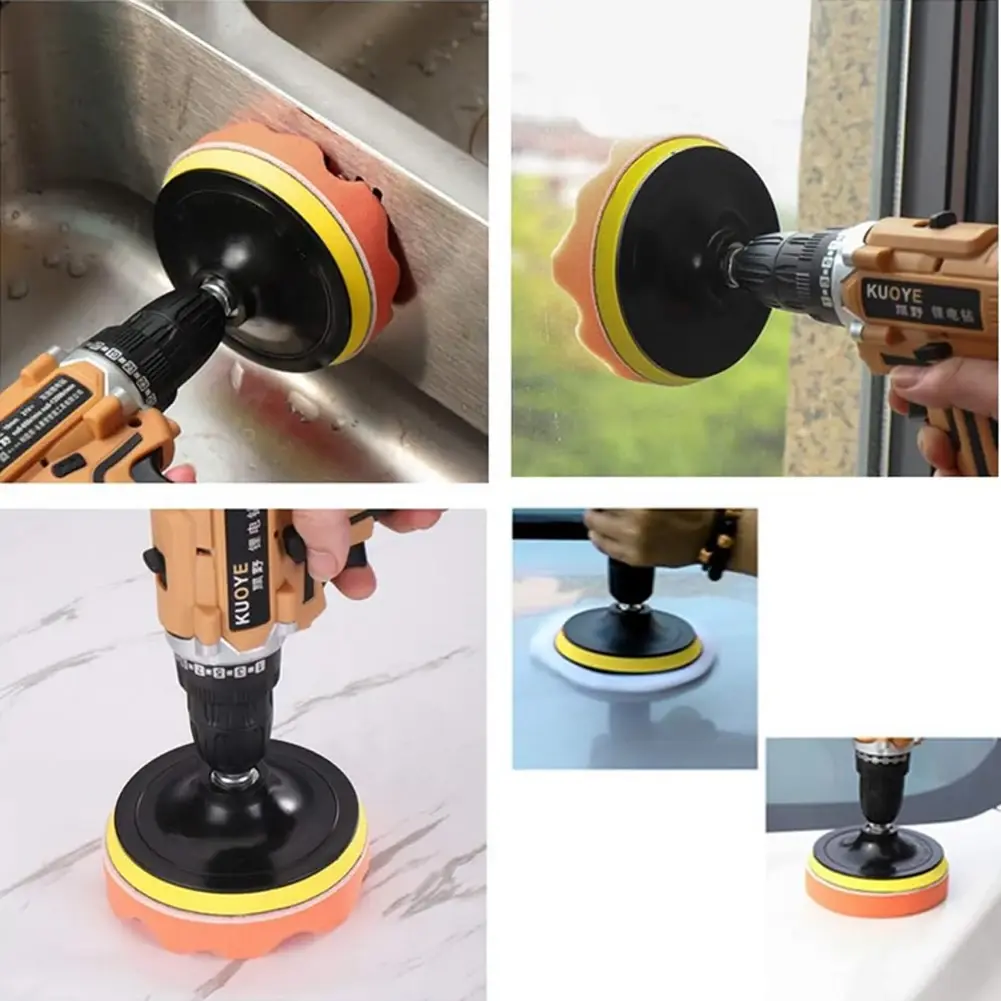 6pcs/Set Car Polisher Pads Kit Wool Buffer Drill Wheel Polisher Reusable 3/4/5 Inch Polishing Buffer Pad for Auto Remove Scratch