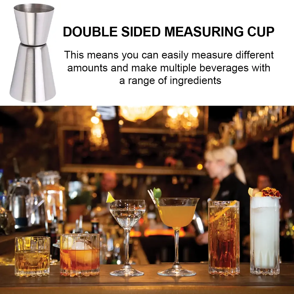 Double Jigger Shot Glass Measuring Cup Shot Measure Jigger Stainless Steel Jigger for Bartender Bar Supplies for Bartending