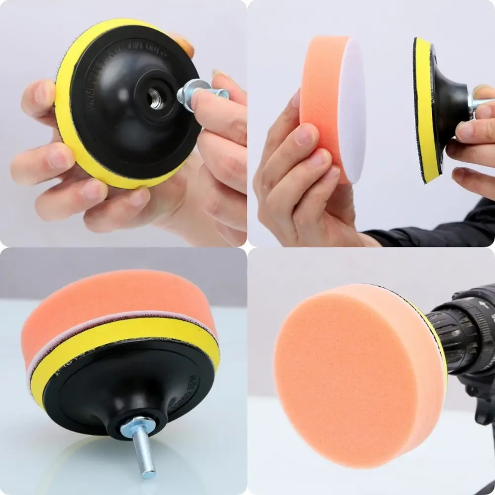 6pcs/Set Car Polisher Pads Kit Wool Buffer Drill Wheel Polisher Reusable 3/4/5 Inch Polishing Buffer Pad for Auto Remove Scratch