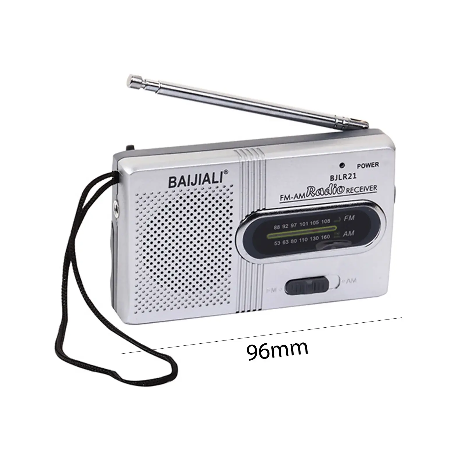 Mini FM Radio Receiver Telescopic Antenna Full-wave Band Multifunctional Radios AA Battery Powered Built-in Speaker for Elderly