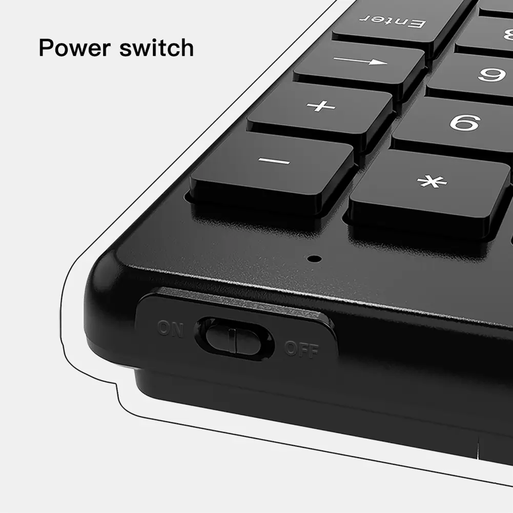 Wireless Number Pad 19 Keys Bluetooth-Compatible5.0 Mini Financial Accounting Keyboard External Numpad Keyboard for Laptop PC