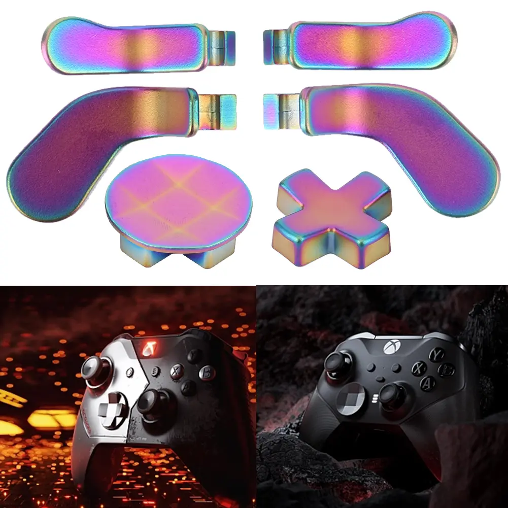 6 in 1 Metal Controller Accessories with 4 Paddles 2 D-pad Accessories Parts Replacement Parts Kit for Xbox One Elite Series 2