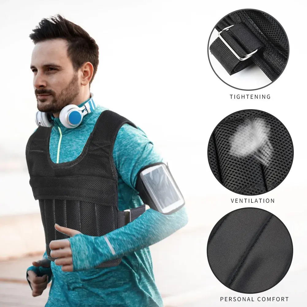 1-50kg Weighted Vest Adjustable Loading Weight Jacket Exercise Waistcoat Durable For Training Fitness Men And Women
