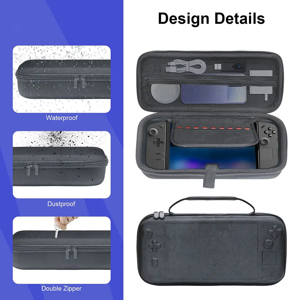 Hard Carrying Case Shockproof Portable Storage Bag Anti-Drop Carrying Bag with Mesh Pocket for Legion Go Game Console