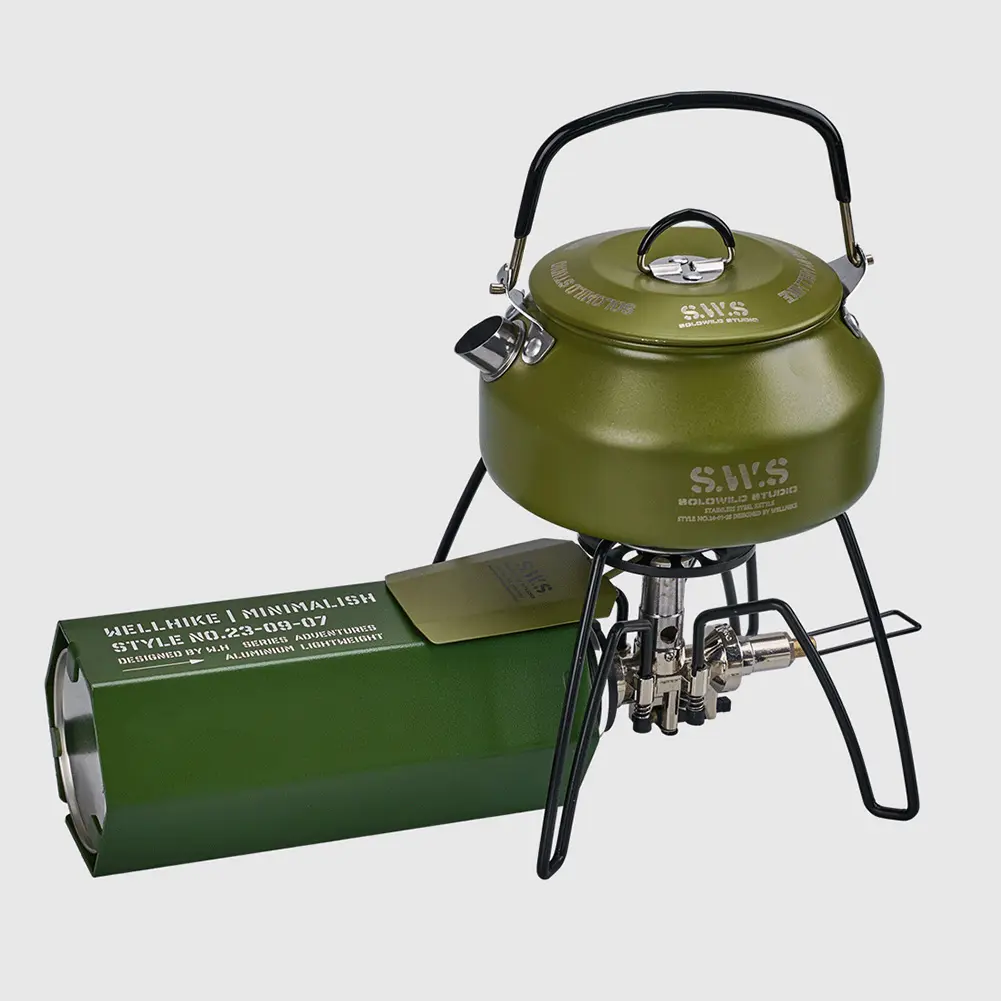 0.8L Outdoor Camping Kettle with Handle Ultralight Coffee Kettle Anti-Slip Water Kettle Tableware Tourist Cookware Supplies