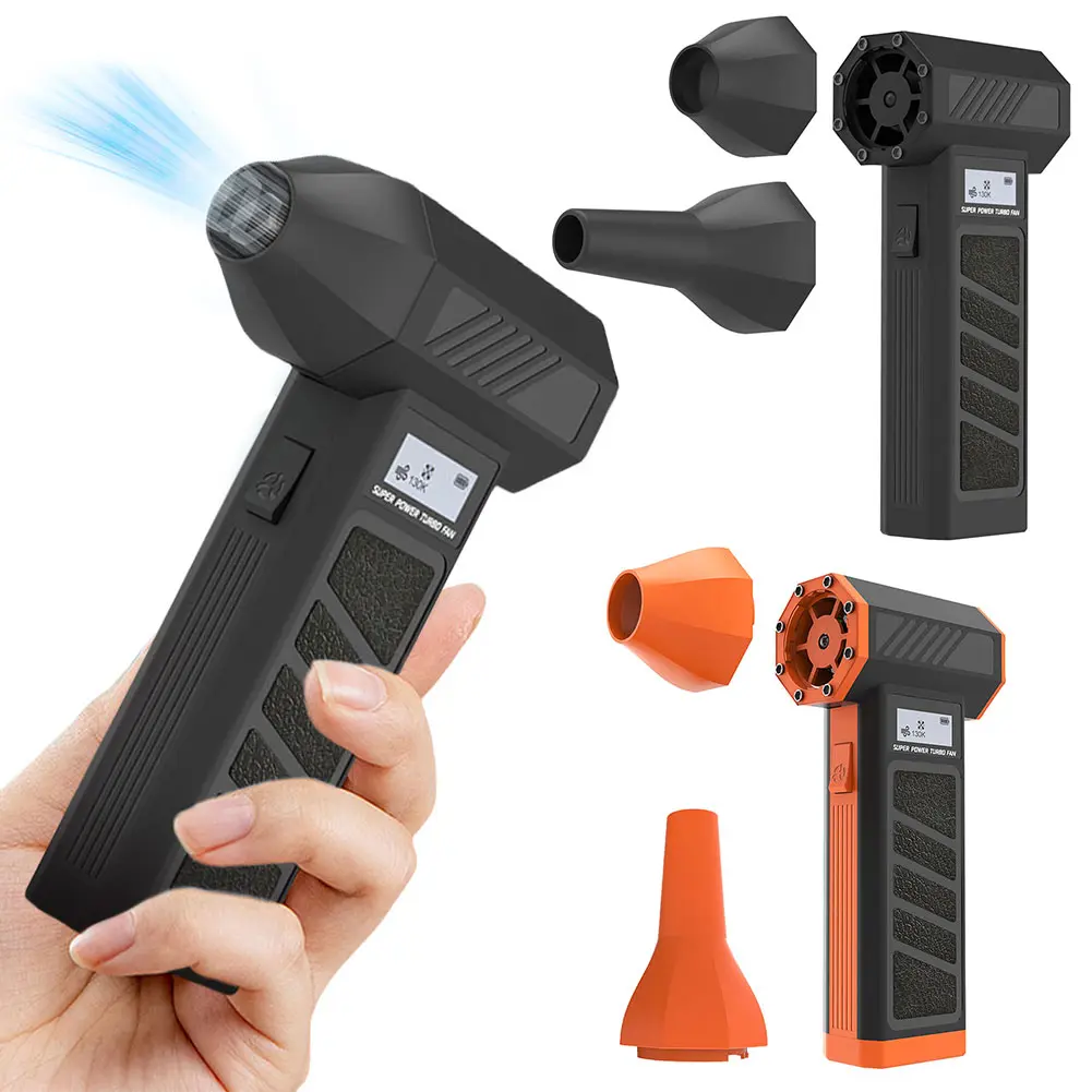 5000mAh Turbo Fan 130000RPM USB Charging Electric Air Duster Air Blower Mini Turbo Jet Fan with Screen Display&Light