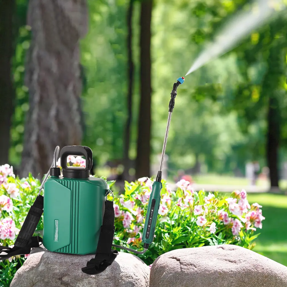 6L Automatic Garden Plant Mister W/ Shoulder Strap Rechargeable Battery Powered Sprayer Electric Back Pack Sprayer for Weed Lawn