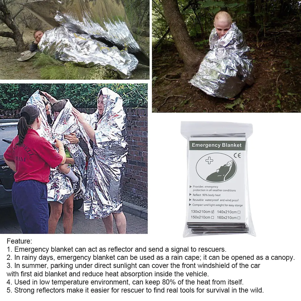 10-30Pcs Gold Silver Outdoor Survival And First Aid Blankets Camping Specific First Aid Supplies Insulation And Lifesaving Blank