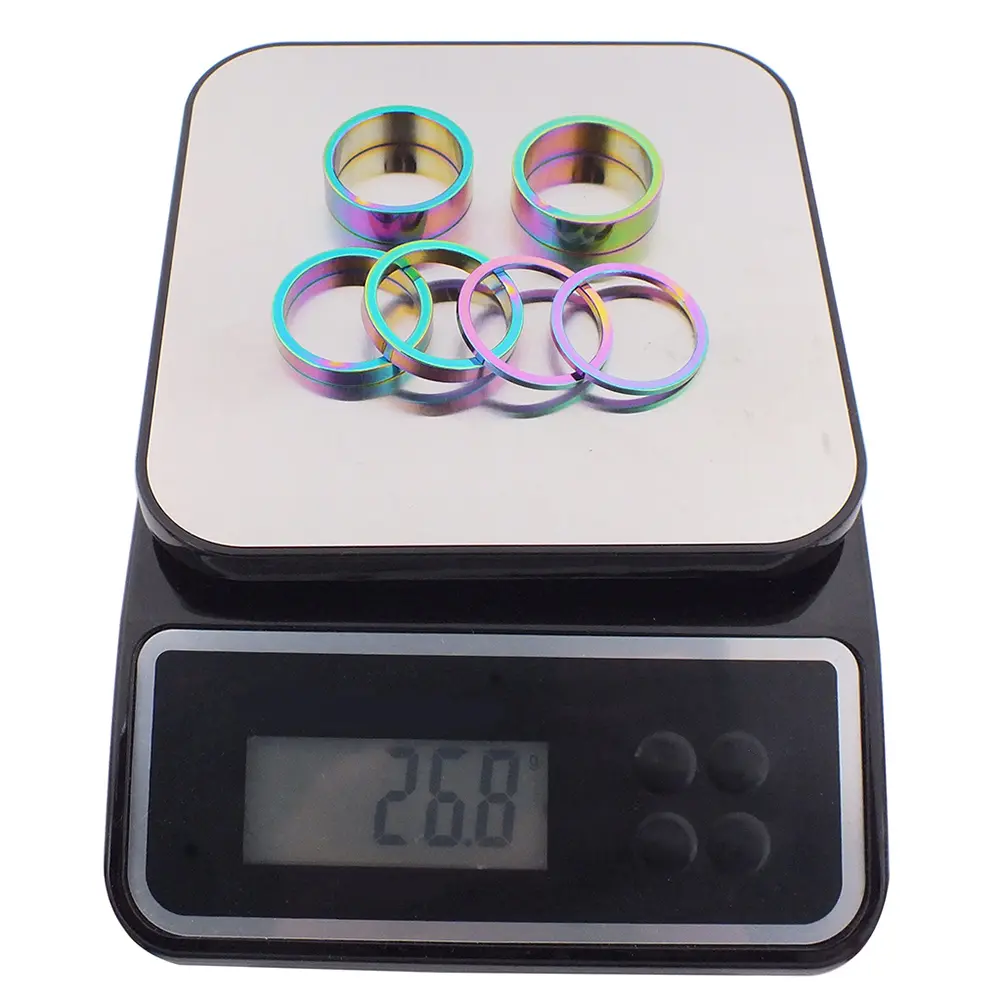 6Pcs Bicycle Fork Spacer Aluminum Alloy Bicycle Headset Spacer Bicycle Front Fork Stem Spacers Kit for MTB Mountain Bicyle