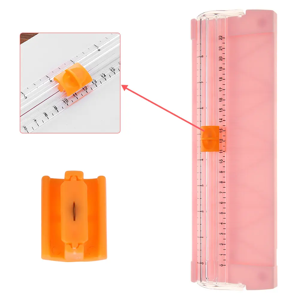 1-50Pcs Portable A5 Paper Cutter Metal Blade Convenient with Automatic Security Safeguard for Coupon Craft Photos