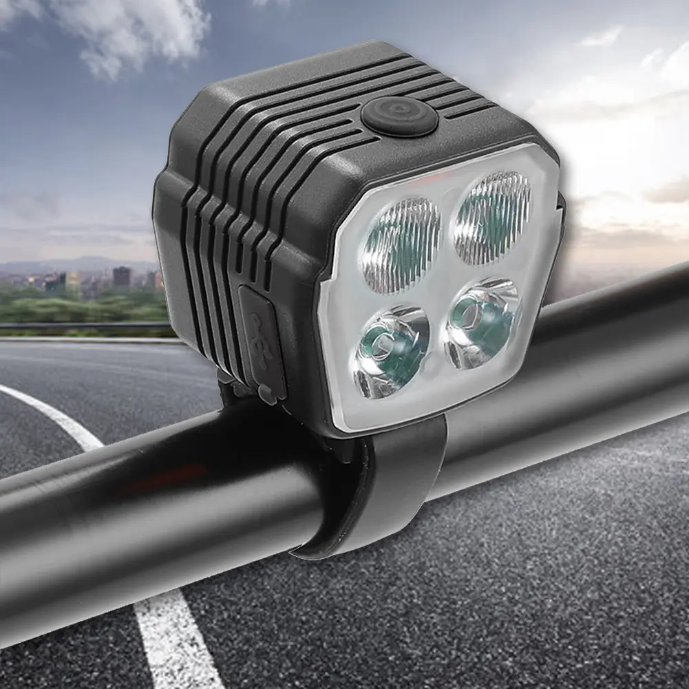LED Bike Front Light Front Bike Headlight USB Charging with Horn Bike Warning Light 2 In 1 7 Light Modes Cycling Accessories