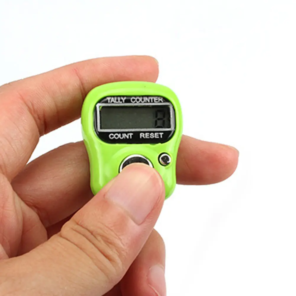 50pcs Electronic Finger Counter Ring with LED for Pray Buddha Random Color Handheld Digital Row Tally Stitch Marker Pedometer