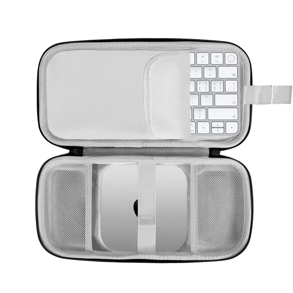 Hard Carrying Case Shockproof Storage Bag Anti-scratch Protective Bag with Mesh Pocket for Apple Mac Mini M4/M4 Pro Case