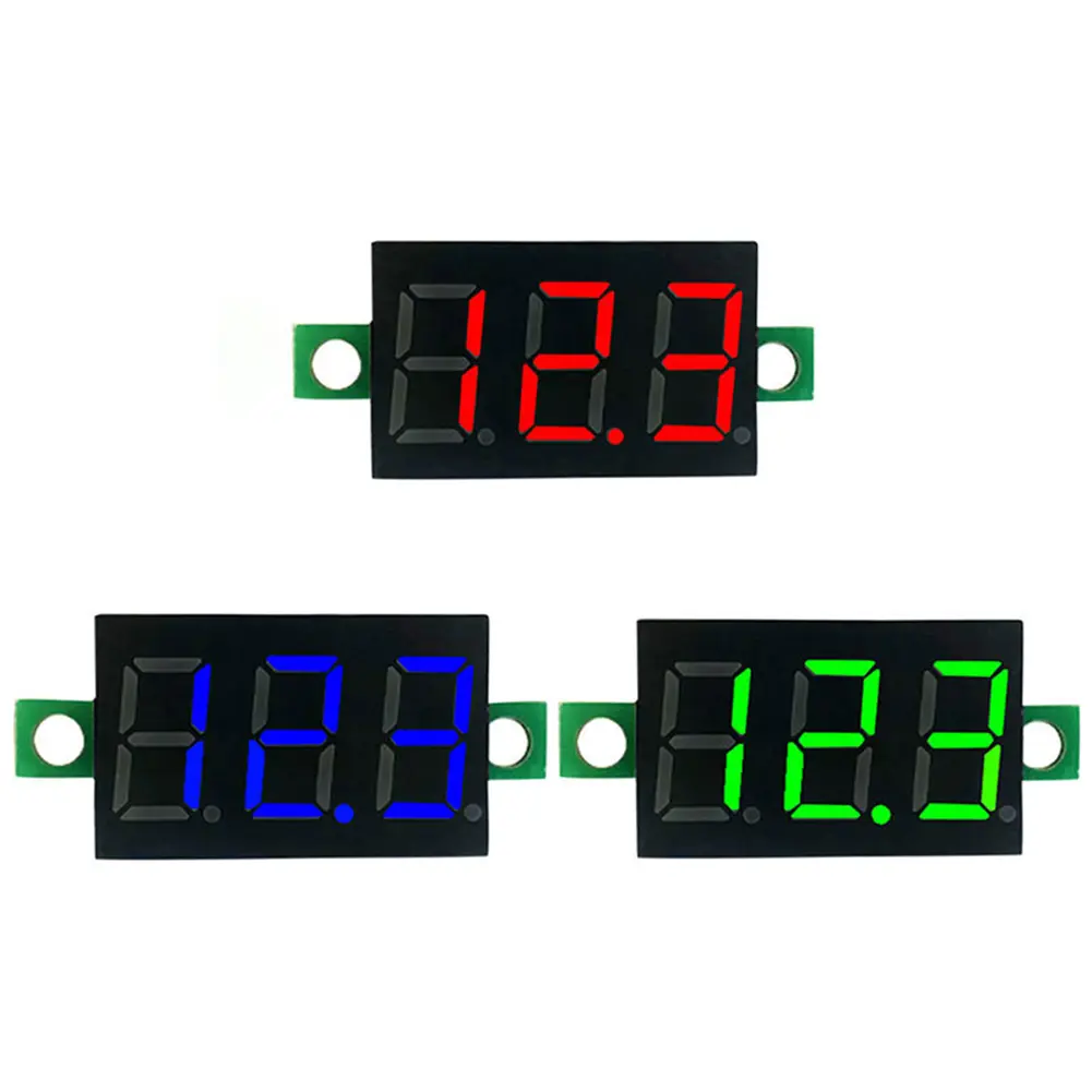 2 Wires Mini Digital Voltmeter LED Display DC 5V-30V 0.28 Inch DC Voltage Display Accurate Pressure Measurement DC Volt Meter