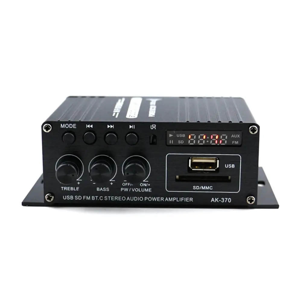 AK-370 Bluetooth Amplifier Power Amplifier 20W+20W 12V HIFI Stereo 2.0 Channel Digital Amplifier Stereo Home Theater AK-170