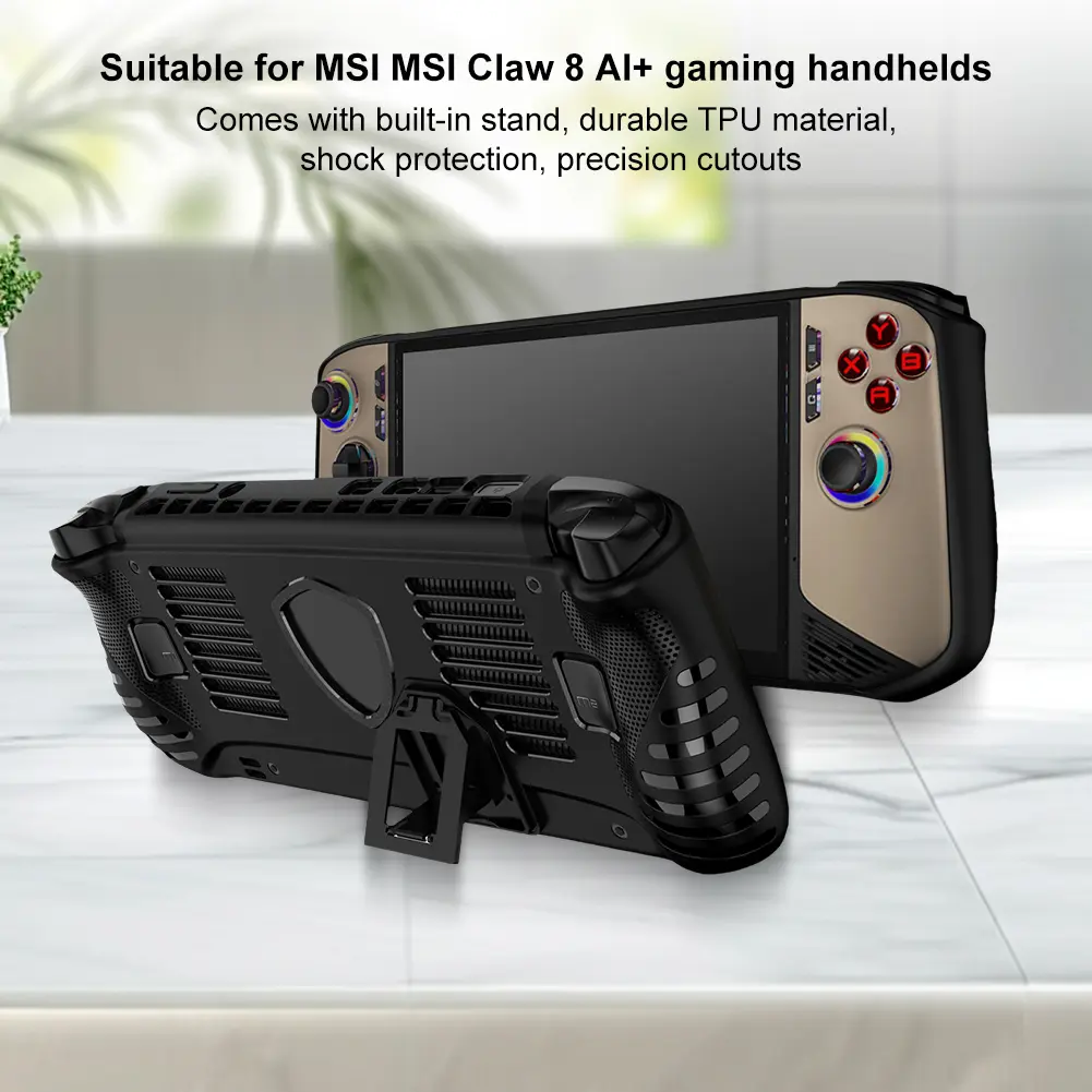 TPU Case + Bag for MSI Claw 8 AI+ Handheld Game Console Case Soft Protective Cover Shockproof Protective Case Anti-Scratch