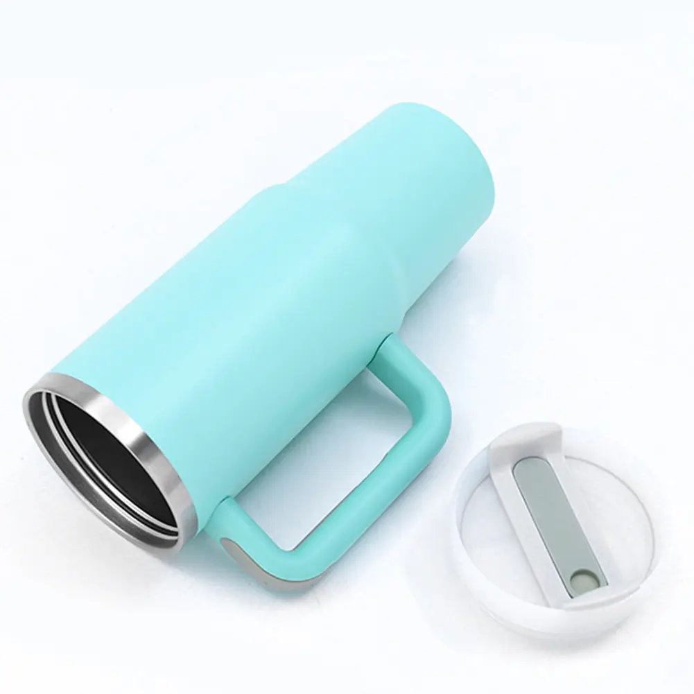 40oz Straw Insulated Tumbler with Handle Double-Layer Insulated Cup Stainless Steel Sports Water Bottle for Cold Hot Beverages