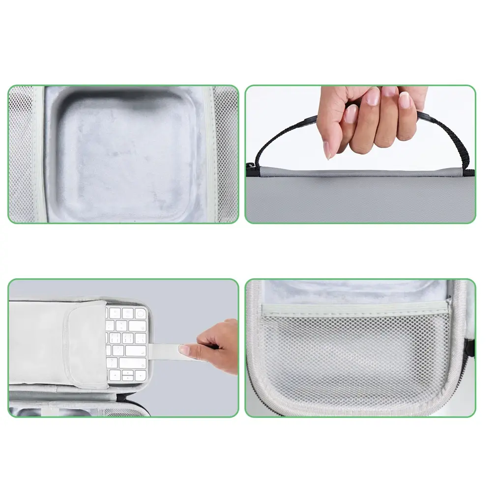 Hard Carrying Case Shockproof Storage Bag Anti-scratch Protective Bag with Mesh Pocket for Apple Mac Mini M4/M4 Pro Case