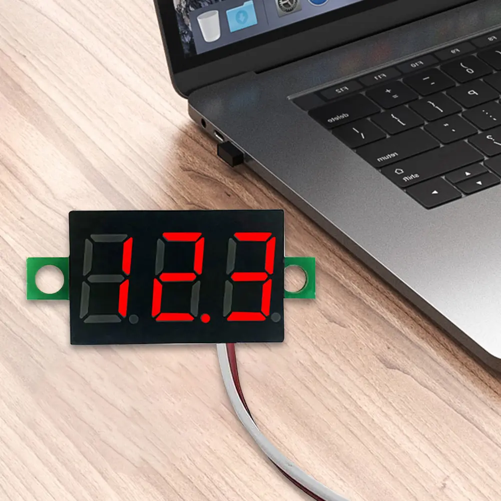 2 Wires Mini Digital Voltmeter LED Display DC 5V-30V 0.28 Inch DC Voltage Display Accurate Pressure Measurement DC Volt Meter