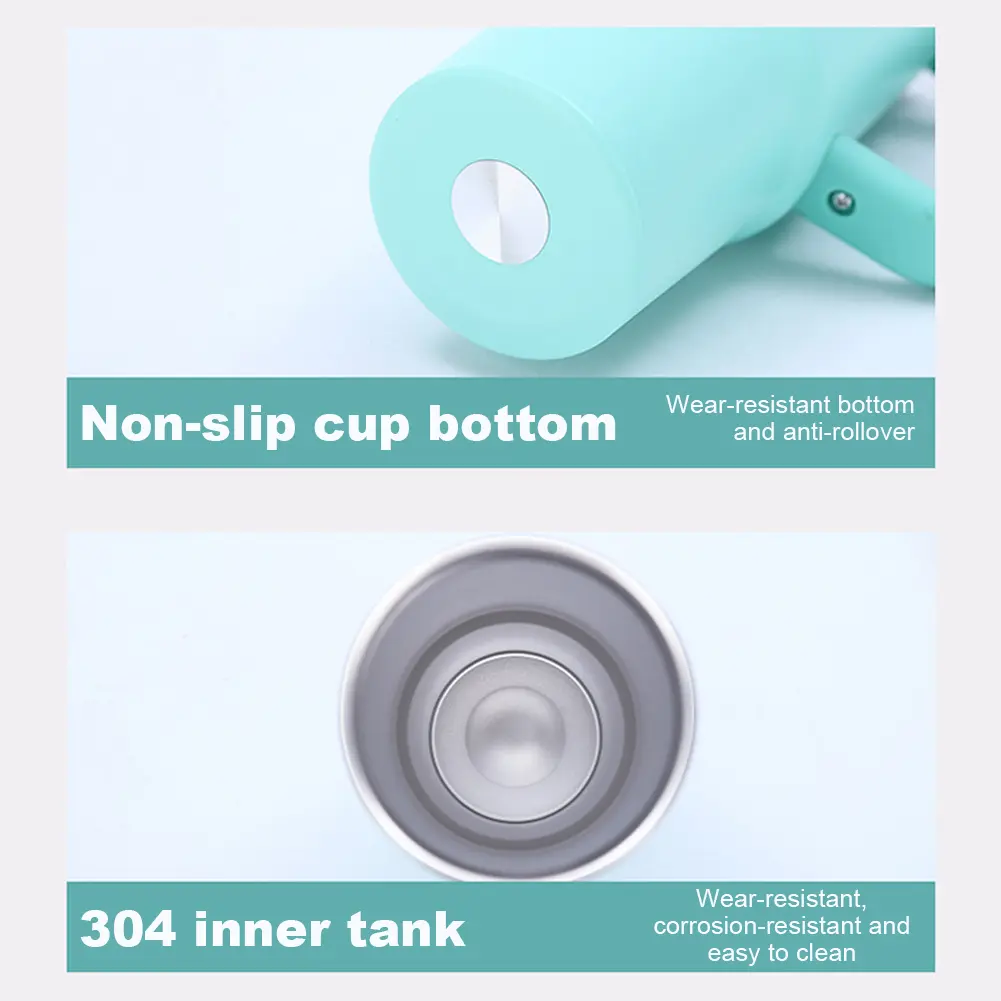 40oz Straw Insulated Tumbler with Handle Double-Layer Insulated Cup Stainless Steel Sports Water Bottle for Cold Hot Beverages