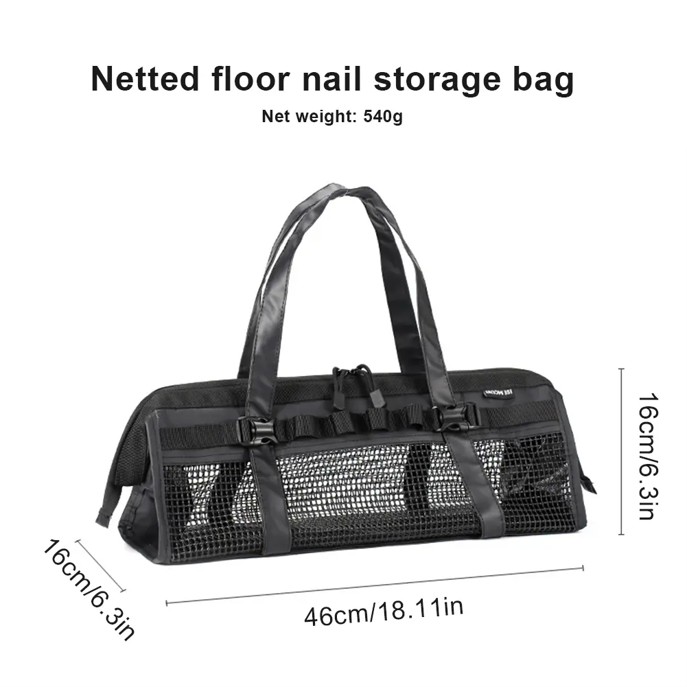 Portable Tent Stakes Storage Bag Waterproof Large Capacity Tent Peg Sundries Bag for Camping Backpacking Hiking