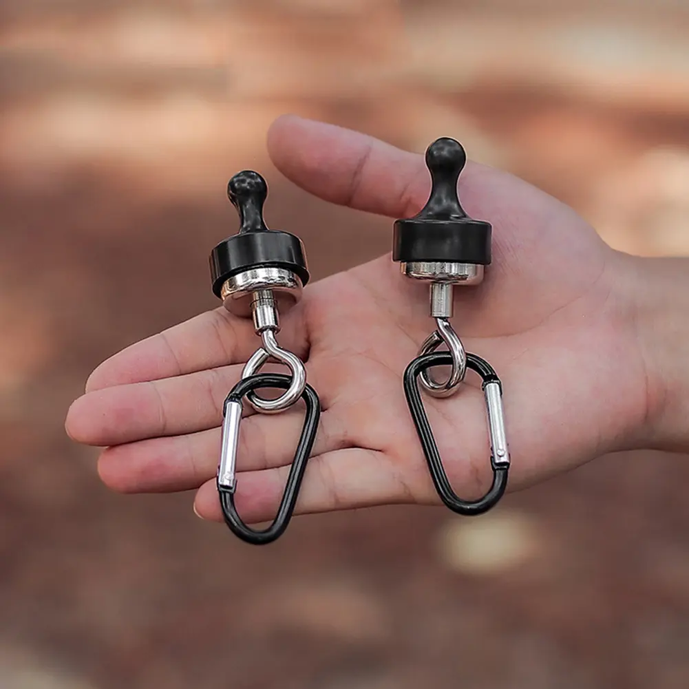 Magnetic Lanyard Clip Pulling Force Mini Magnetic Hooks D Shape Multipurpose for Hiking Camping Climbing Picnic