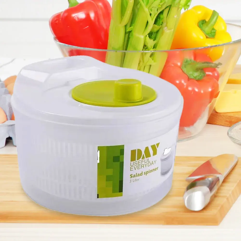 2 in 1 Household Manual Vegetable Dehydrator Drain Basket BPA Free Vegetables Salad Spinner Lettuce Leaf Quick Dry Kitchen Tools
