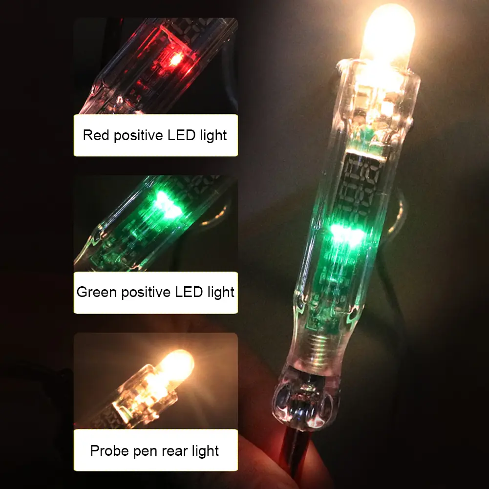 6V/12V/24V Auto Light Probe Pen Dual-color LED Light Automotive Circuit Tester Electric Light Test Pen Car Diagnostic Test Tools