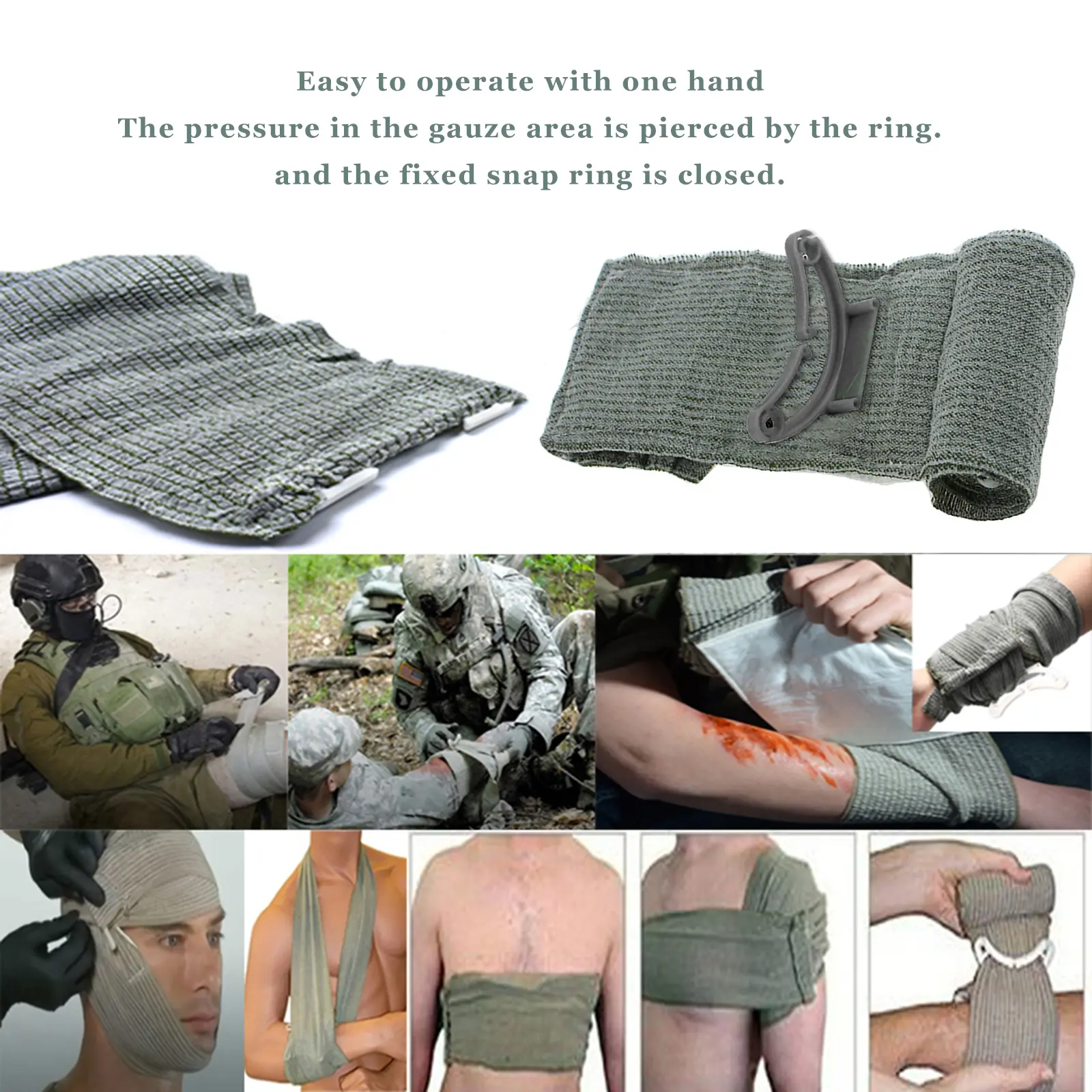 4/6 inches Medical Compression Bandage for Arm Leg Heads Hemostatic Bandage First Aid Trauma Tourniquet 1-10Pcs