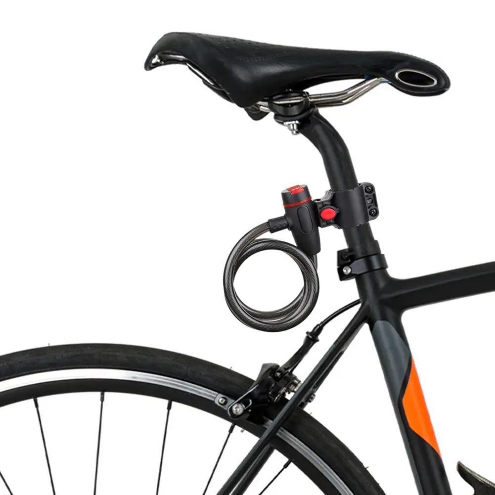 Bicycle Cable Padlock with Mounting Bracket Bike Steel Cable Lock Anti-Theft Mountain Bike Safety Lock for Electric Bike Scooter