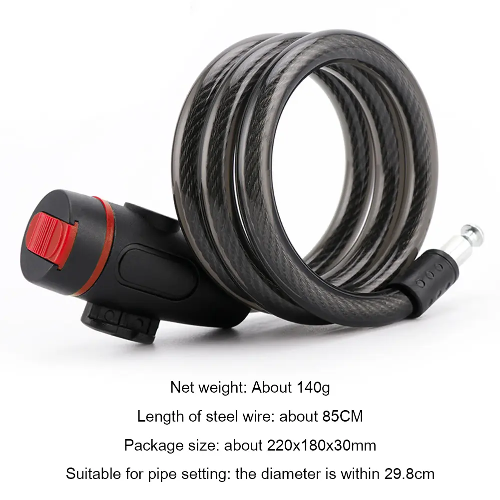 Bicycle Cable Padlock with Mounting Bracket Bike Steel Cable Lock Anti-Theft Mountain Bike Safety Lock for Electric Bike Scooter