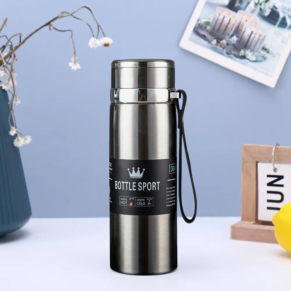 1000ml Thermal Water Bottle with Handle Vacuum Double Insulation Cup Stainless Steel Portable Sports Bottle for Water Tea Coffee