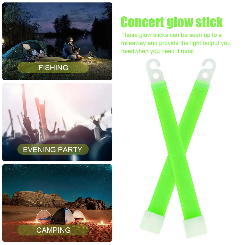 5/10PCS Fluorescence Glow Stick LED Glow Light Sticks with Hook Outdoor Sports Events Concert Lamp Stick Glow In The Dark