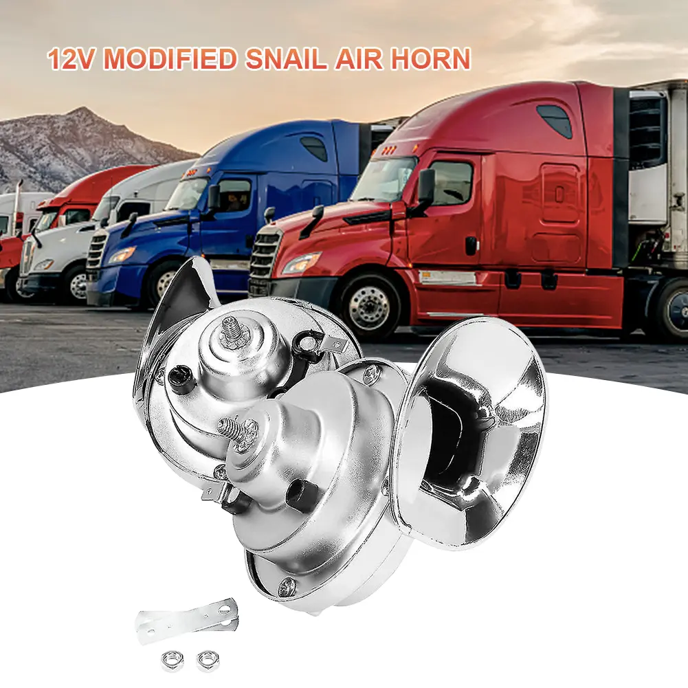 12V Snail Air Horn 48W Waterproof Air Motorcycle Horn 300DB Auto Snail Horn Super Loud Horn for Motorbike Auto Boat