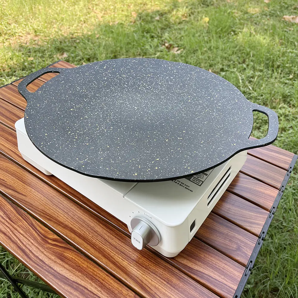 Baking Dishes Pans Multi-purpose Oil Frying Baking Pan Round for Outdoor Camping Kitchen Bakeware Household Tools