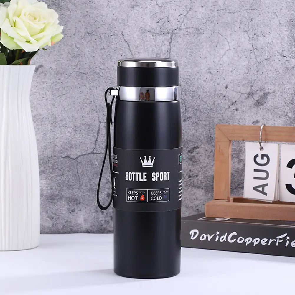 1000ml Thermal Water Bottle with Handle Vacuum Double Insulation Cup Stainless Steel Portable Sports Bottle for Water Tea Coffee