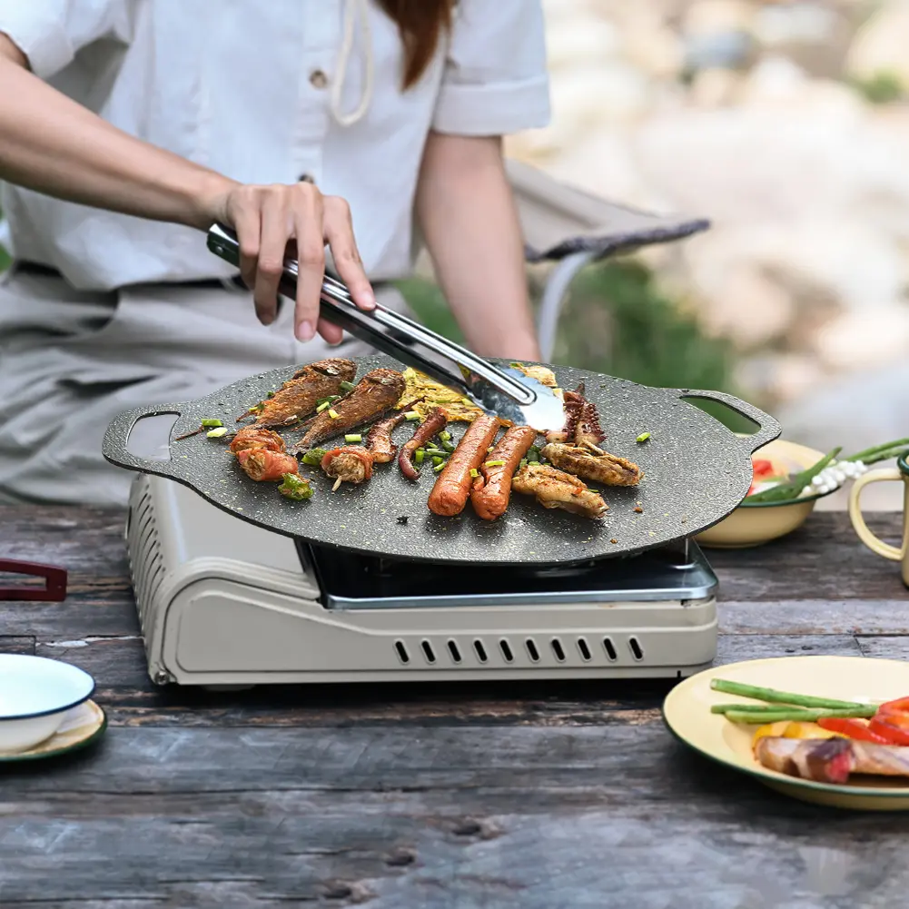 Baking Dishes Pans Multi-purpose Oil Frying Baking Pan Round for Outdoor Camping Kitchen Bakeware Household Tools