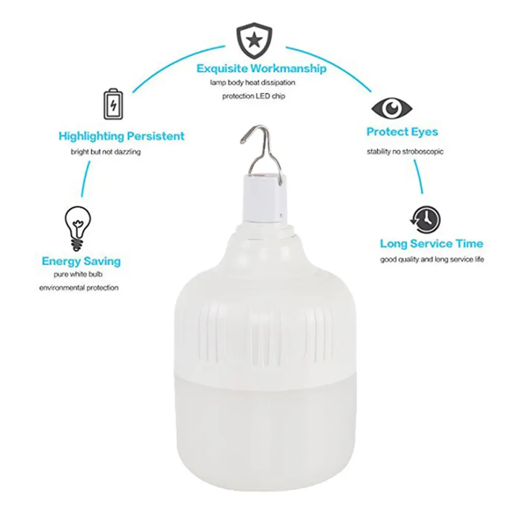LED Decorative Hanging Lights USB Charging with Hook Camping Lighting Energy-Efficient Garden Decoration Lamp for Outdoor Travel
