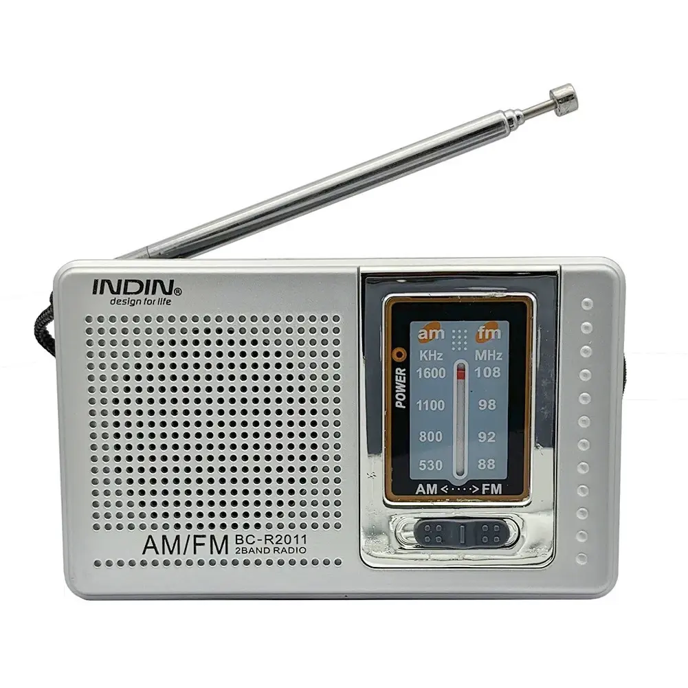 HiFi Portable Radio Dual Band AM FM Pocket Pointer Radio Telescopic Antenna Battery Powered 3.5mm Jack Built-in Speaker