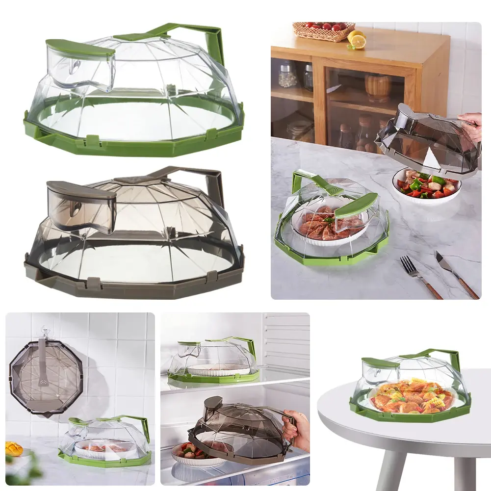 Microwave Food Cover Kitchen Transparent PC Splatter Guard Microwave Plate Cover Lid with Handle & Water Storage Box