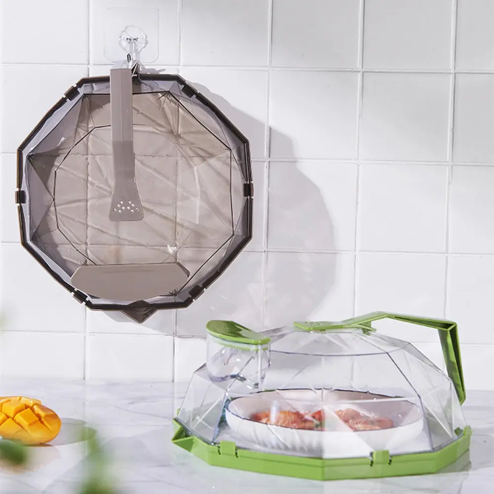 Microwave Food Cover Kitchen Transparent PC Splatter Guard Microwave Plate Cover Lid with Handle & Water Storage Box