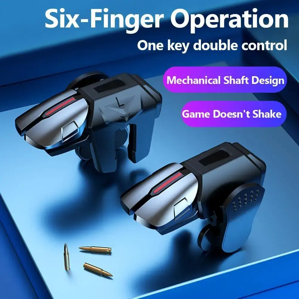 G21 Mobile Phone Game Triggers Six Finger Chicken Eating Artifact Gaming Aim Shooting Triggers Joystick Button for PUBG
