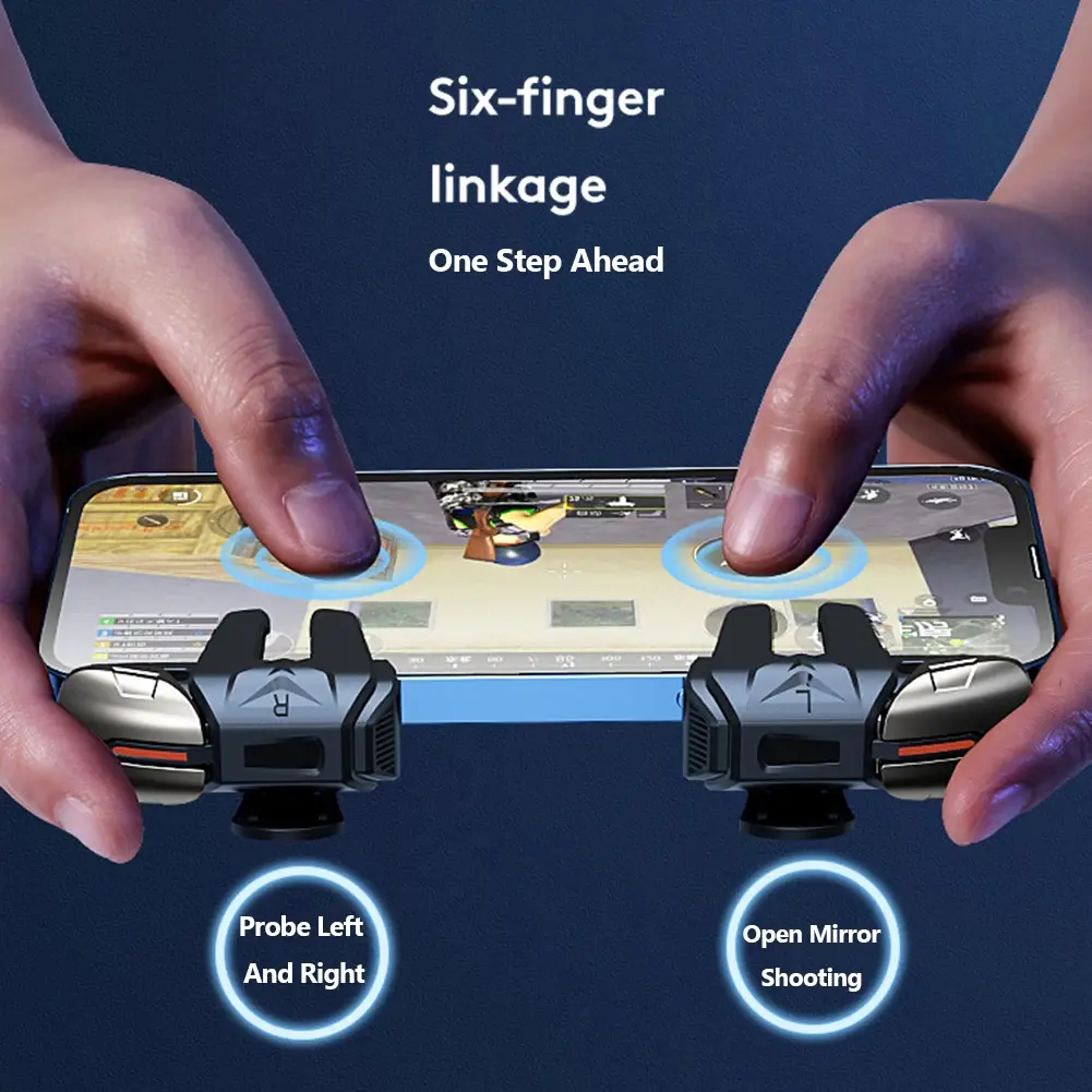 G21 Mobile Phone Game Triggers Six Finger Chicken Eating Artifact Gaming Aim Shooting Triggers Joystick Button for PUBG