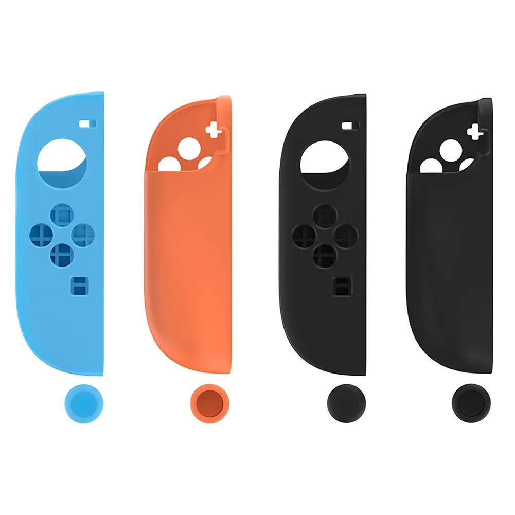 For Switch 2 Joy-con Silicone Rubber Skin Case Cover for Switch 2 with 2 Thumbstick Grips Caps Silicone Button Caps