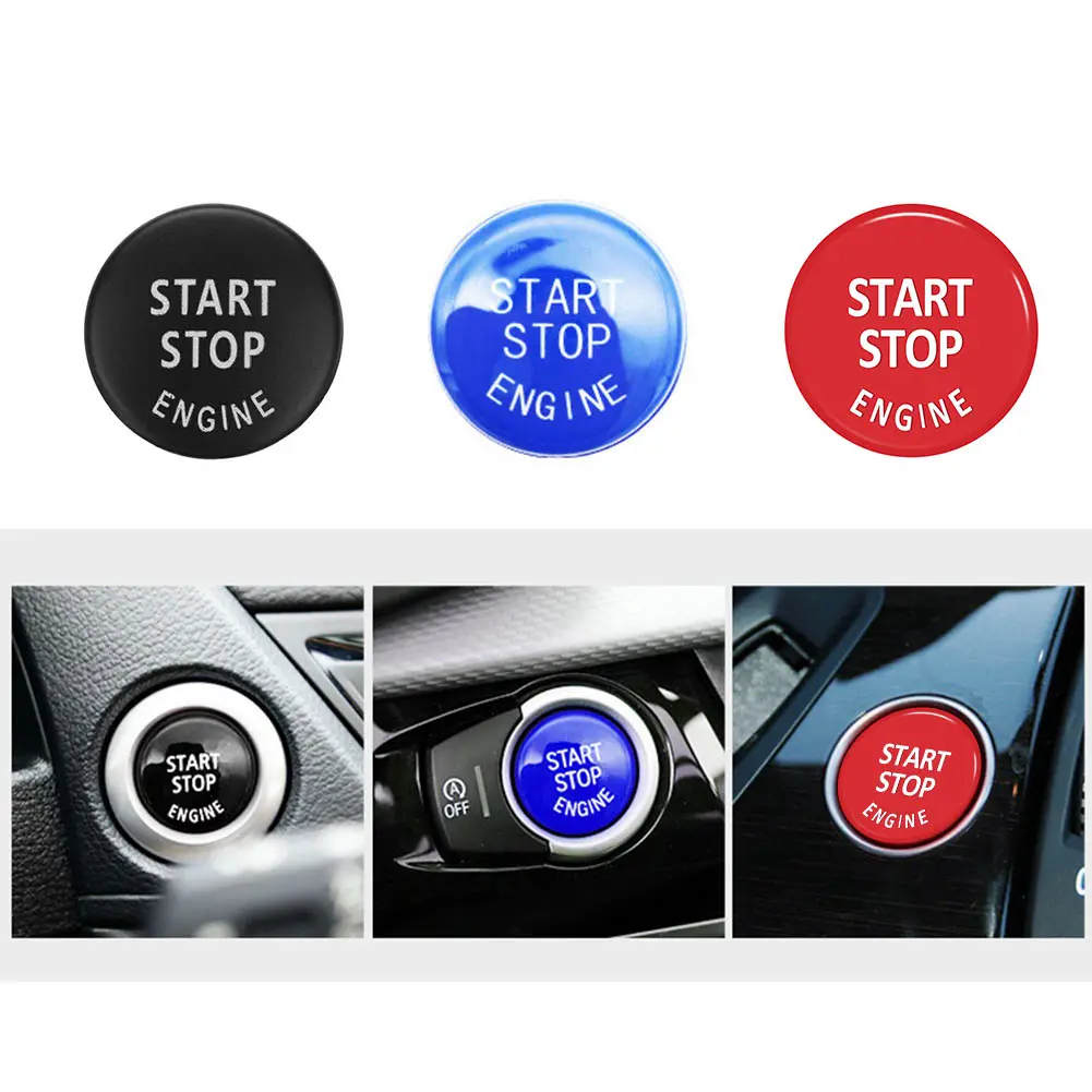 Car Engine Start Stop Switch Button Stickers for BMW X5 E53 E70 X6 E71 E72 X3 E83 X1 E84 E90 E60 E92 E93 E81 E87 Accessories