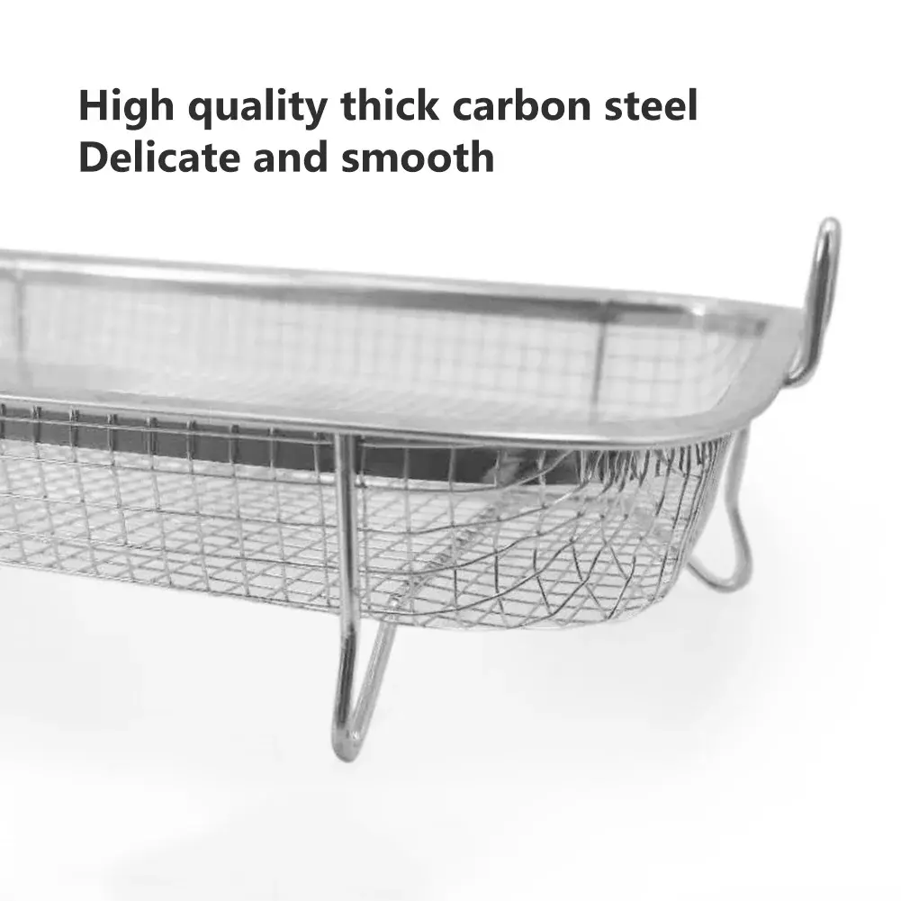 Copper Baking Tray Oil Frying Baking Pan Stainless Steel Non-stick Chips Basket Baking Dish Grill Mesh Square Frying Colander