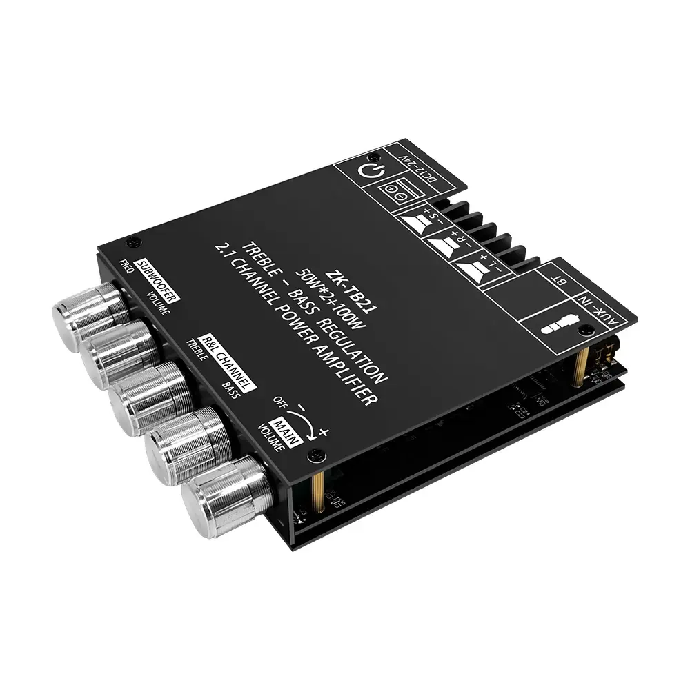 ZK-TB21 50WX2+100W 2.1 Channel HIFI Bluetooth 5.0 Subwoofer Amplifier Board CS8673E/TPA3116D2 Chip With Filter
