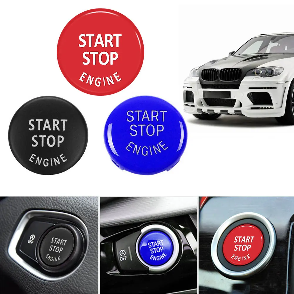 Car Engine Start Stop Switch Button Stickers for BMW X5 E53 E70 X6 E71 E72 X3 E83 X1 E84 E90 E60 E92 E93 E81 E87 Accessories