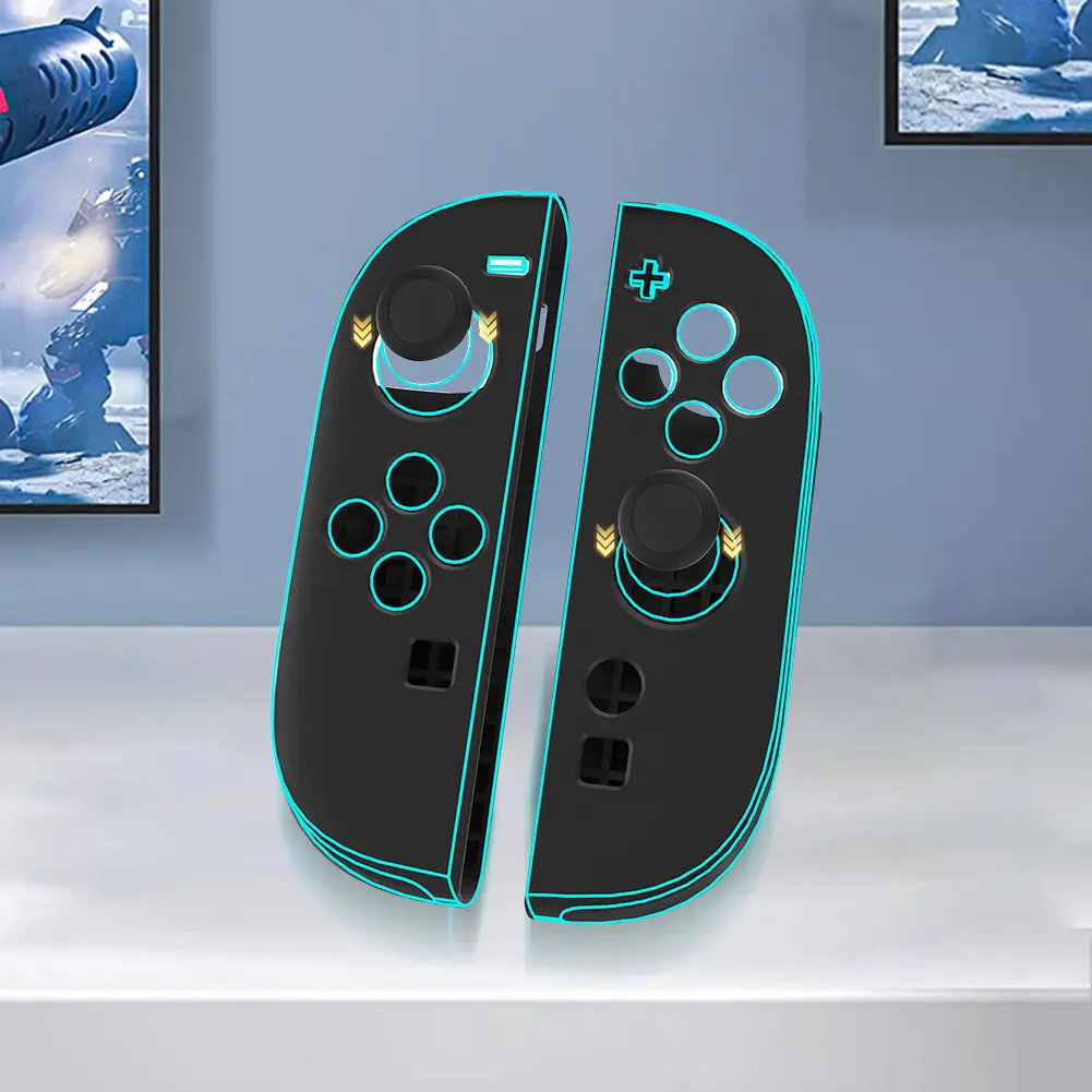 For Switch 2 Joy-con Silicone Rubber Skin Case Cover for Switch 2 with 2 Thumbstick Grips Caps Silicone Button Caps
