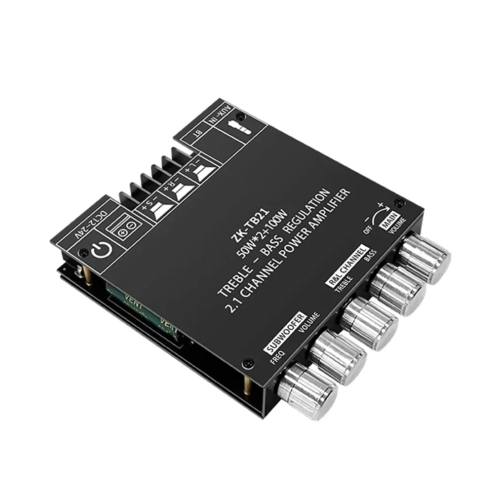 ZK-TB21 50WX2+100W 2.1 Channel HIFI Bluetooth 5.0 Subwoofer Amplifier Board CS8673E/TPA3116D2 Chip With Filter